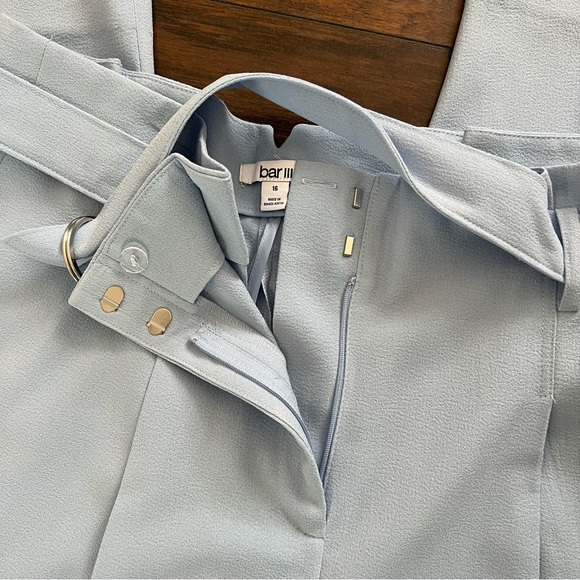 NWT Bar III Pastel Blue Paperbag Pants - Picture 3 of 5